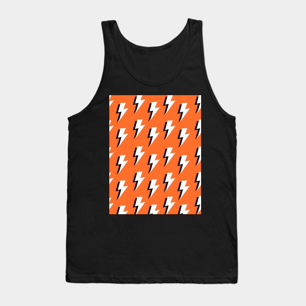 Orange, Black and White Lightning Tank Top by OneThreeSix